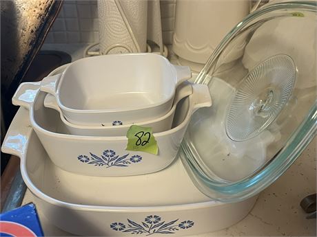 Corning Ware Blue Cornflower Set
