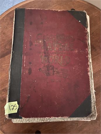 Antique Book Atlas of the World