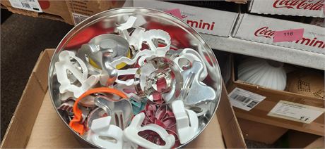 Tin full of cookie cutters