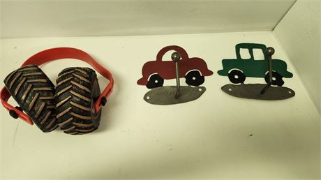 Metal Coat Hooks & Monster Jam Ear Protection