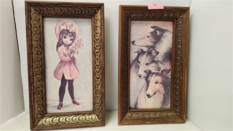 2 Wood Framed Artwork Pieces
