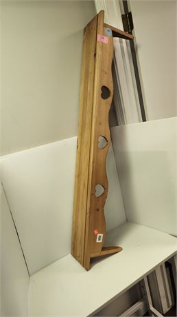 Wood Heart Carved Wall Shelf