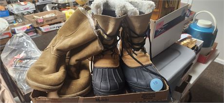 2 Pairs Of Women's Winter Boots. Size 8