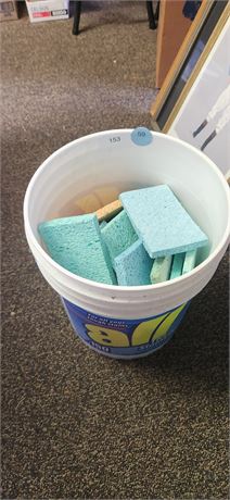 bucket of sponges