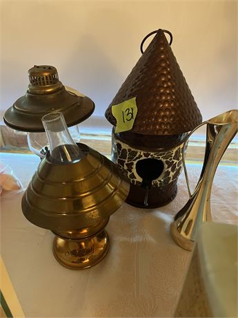 Decor Lanterns, Bird House, Gold Vase