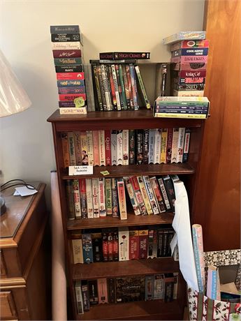 VHS Tapes, DVDs Lot (Bookcase not Included)