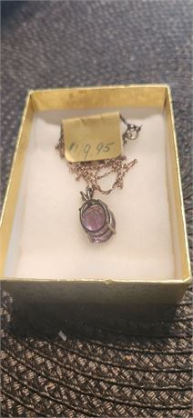 Amethyst necklace Sterling chain
