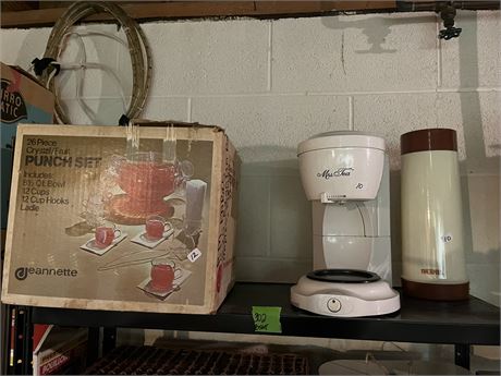 Shelf Lot, Punch Set, Tea Maker, Thermos
