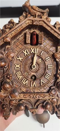 Lux Clock Mfg. Co. Mini Cuckoo Clock. Untested