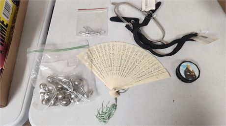 Spurs And Ties & Small Decorative Fan & Miscellaneous Items