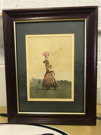 Vintage D Nichols Golf Watercolor
