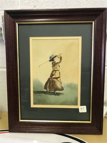 Vintage D Nichols Golf Watercolor (#2)