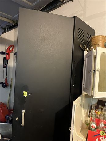 Large Metal Cabinet with Key and Contents