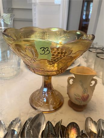 Vintage Indiana Glass Harvest Grape Carnival