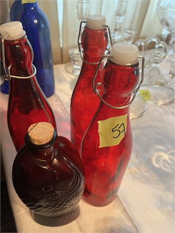 Red Glass Bottles