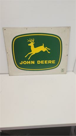 John Deere Metal Sign.There is Writing on back of sign