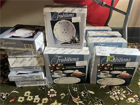 China Place Setting, Dishes Lot, In Boxes