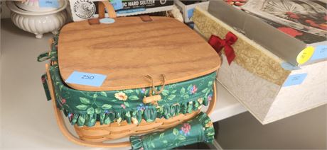 Longaberger Basket & Wood Display Stand