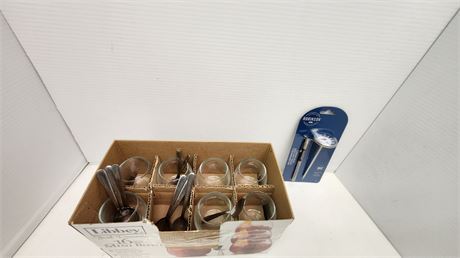7 Mini Bowls & Mini Spoons & Large Dial Thermometer