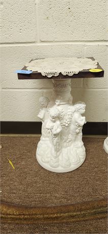 Statue With Wood Table Top
