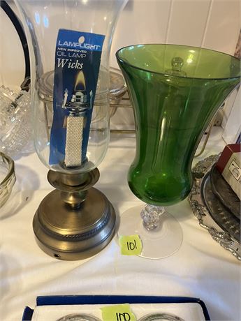 Oil Lamp, Glass Candle Holders