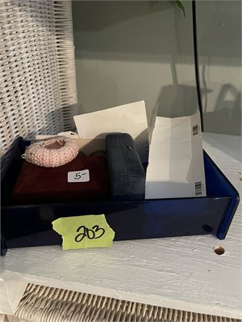Misc Lot, Jewelry Boxes, Stamps, Cuff Links