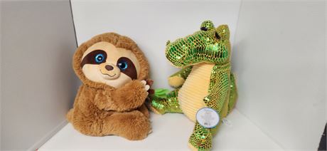 Large Dinosaur & Sloth Plush toys