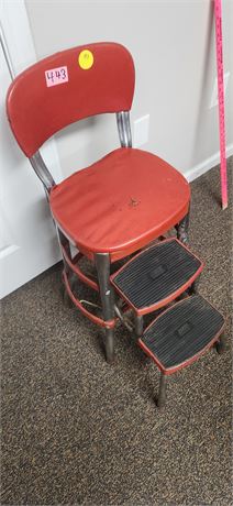 Red Chair With Step Stool