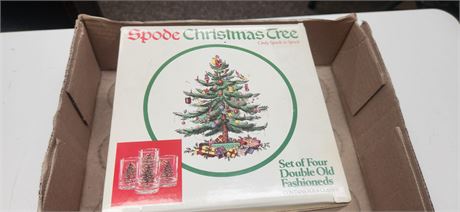 Spode Christmas Tree Pattern Drinking Glasses