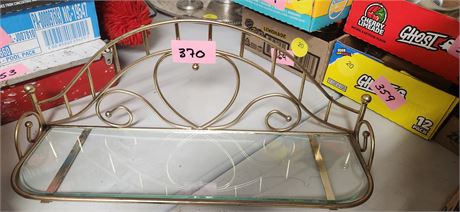 Glass and brass shelf