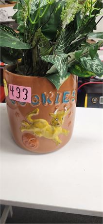 Vintage Flower Pot & artificial Flowers