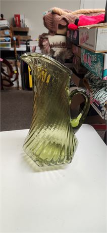 Green Glass Pitcher