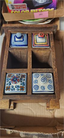 Wood Shelf & Small Containers
