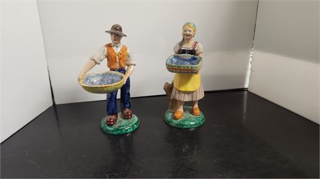 2 Vintage Girl & Boy statues Made In Italy