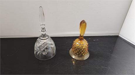 2 Unmarked Glass Bells