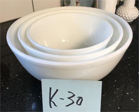 Pyrex Milk Glass Mixing Bowls (Different sizes)