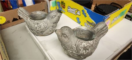 2 Bird Candle Holders