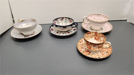 4 Vintage Tea Cups & saucers