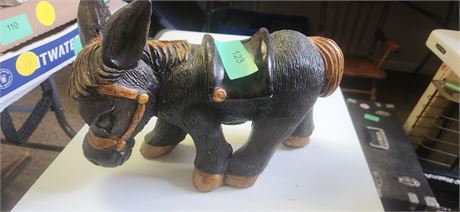 Vintage Large Donkey Burro Chalk ware Bank 12" Long