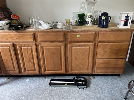 Cabinetry Set with Wood Top (Contents on top NOT included)