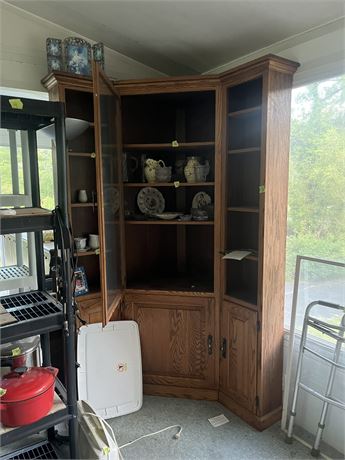 Corner Cabinet with Glass Door (Contents Not Included)