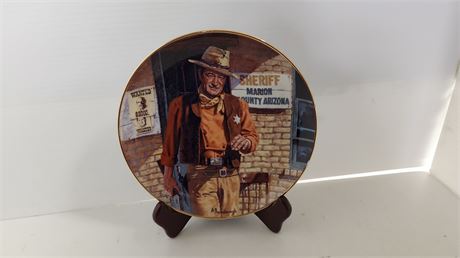 John Wayne Numbered Collector Plate & Stand