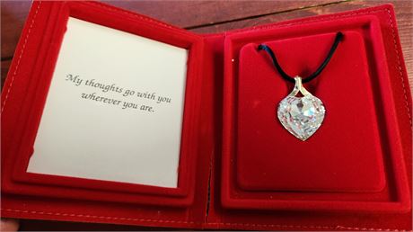 Full Lead Austrian Crystal Heart Pendent Necklace.Made By Swarovski America