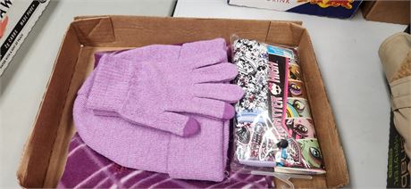 Hat & Glove Set 7 Scarf &Monster High Girl Under Pants
