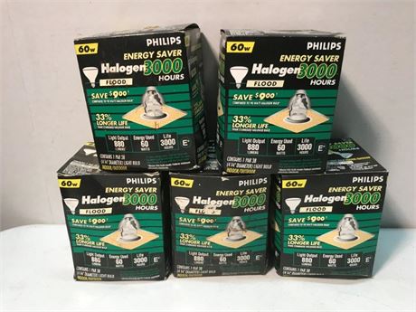 5 Philips 60w Halogen Bulbs (#2)