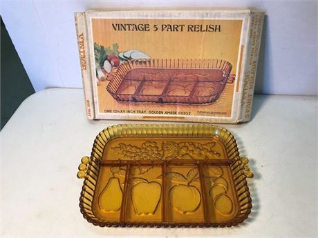 Indiana Glass Vintage 5 Part Relish