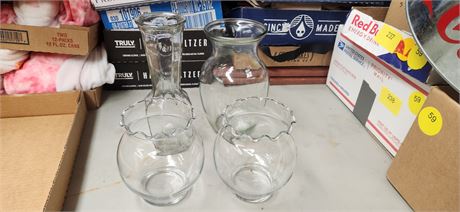 4 Glass Vases