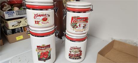 4 Campbell's Soup Storage Canisters