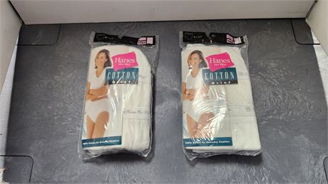2 Packs Of Hanes Ladies Cotton Briefs Size 10