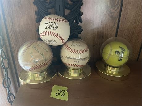 Baseballs, Tennis Ball